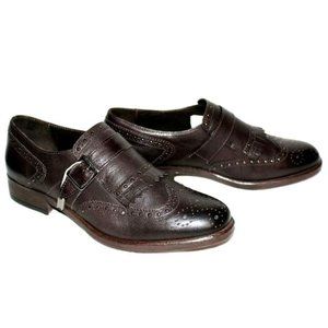 MFW Gonzalo Kiltie Studded Wingtip Premium Leather Espresso Oxford 7.5 US 38 New